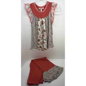 Matilda Jane girls size 10Y lounge set soft modal blend fall holiday Ruffles